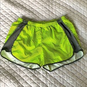 Neon Green and Grey Champion Running Shorts
